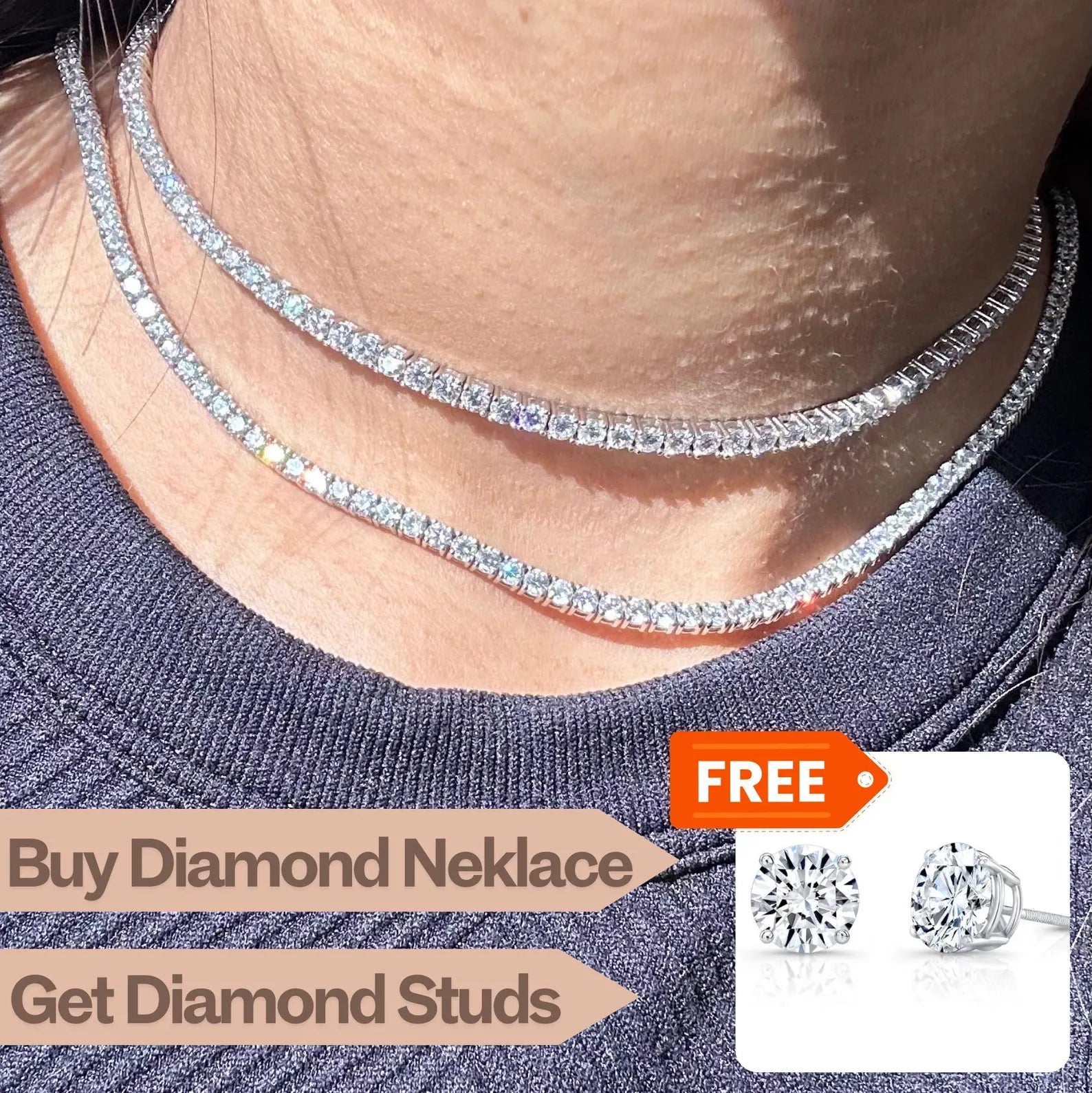 IGI Certified Diamond Tennis Necklace