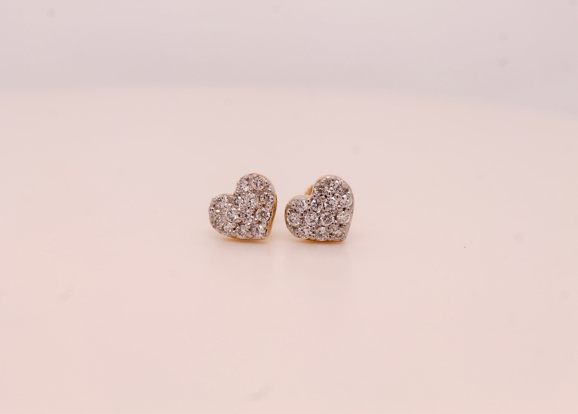 Diamond Heart Stud Earrings 0.33 ct