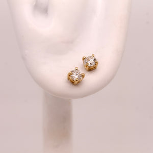 0.25 CTTW Lab Grown Diamond Stud Earrings Round with 14k Solid Gold