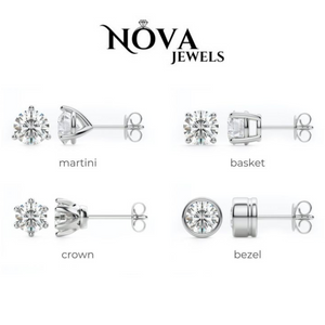 0.50 CTTW Lab Grown Diamond Stud Earrings Round with 14k Solid Gold