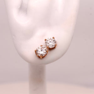 0.75 CTTW Lab Grown Diamond Stud Earrings Round with 14k Solid Gold