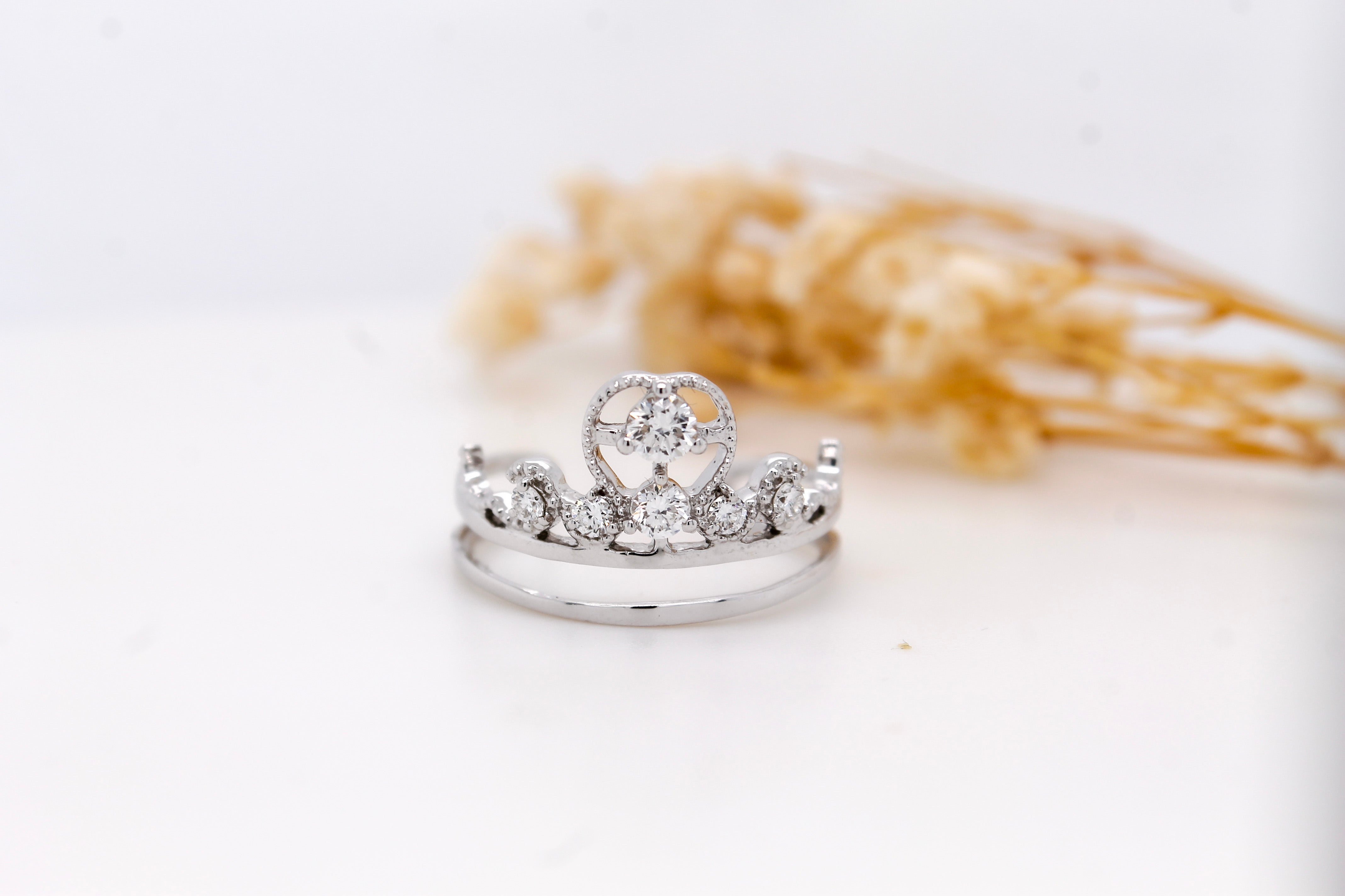 Diamond Tiara Ring – White Gold, Lab-Grown Diamond Elegance – Nova Jewels