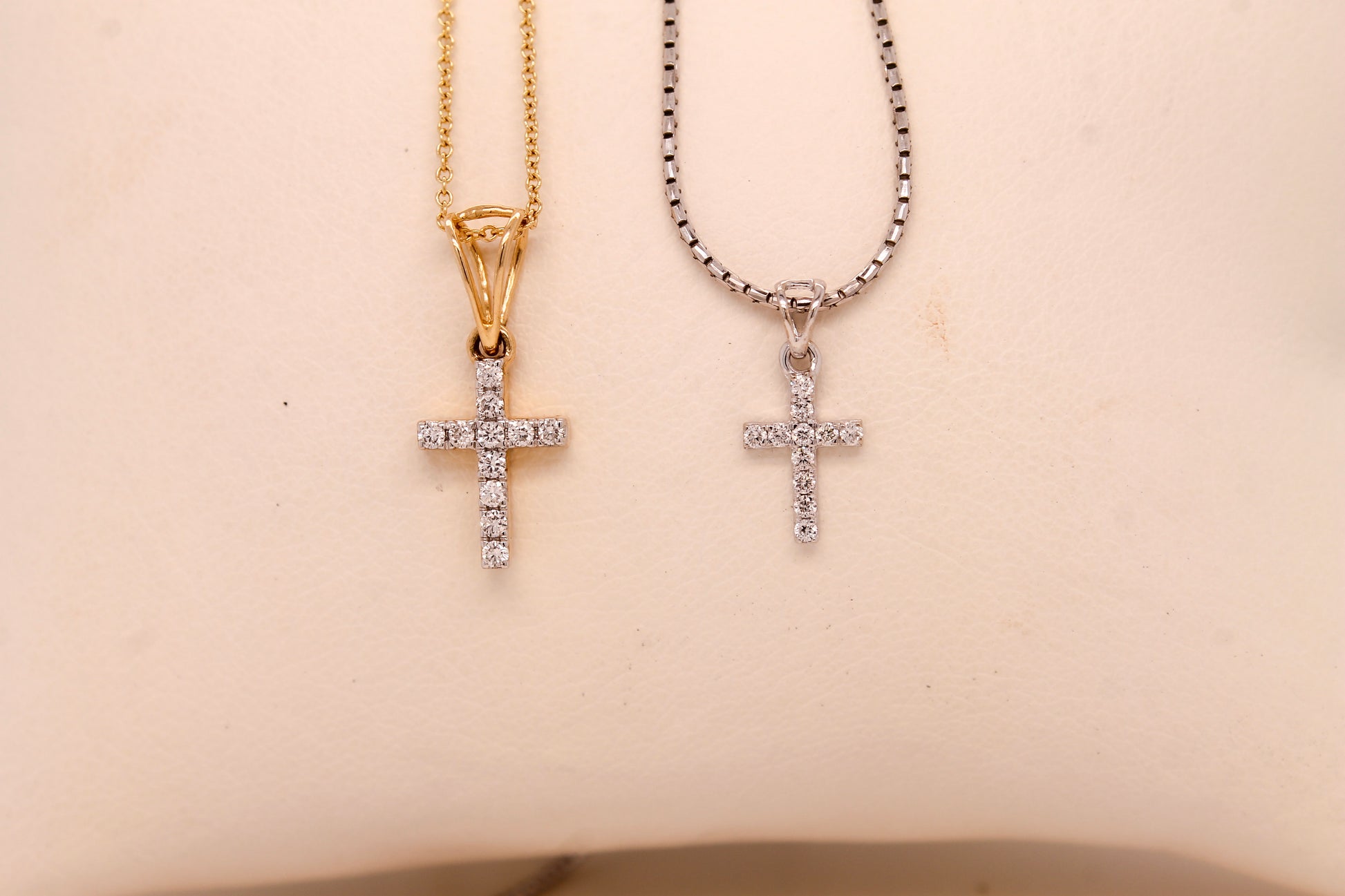 Diamond Cross Stud Pendant 0.1 ct