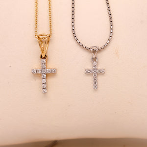 Diamond Cross Stud Pendant 0.1 ct