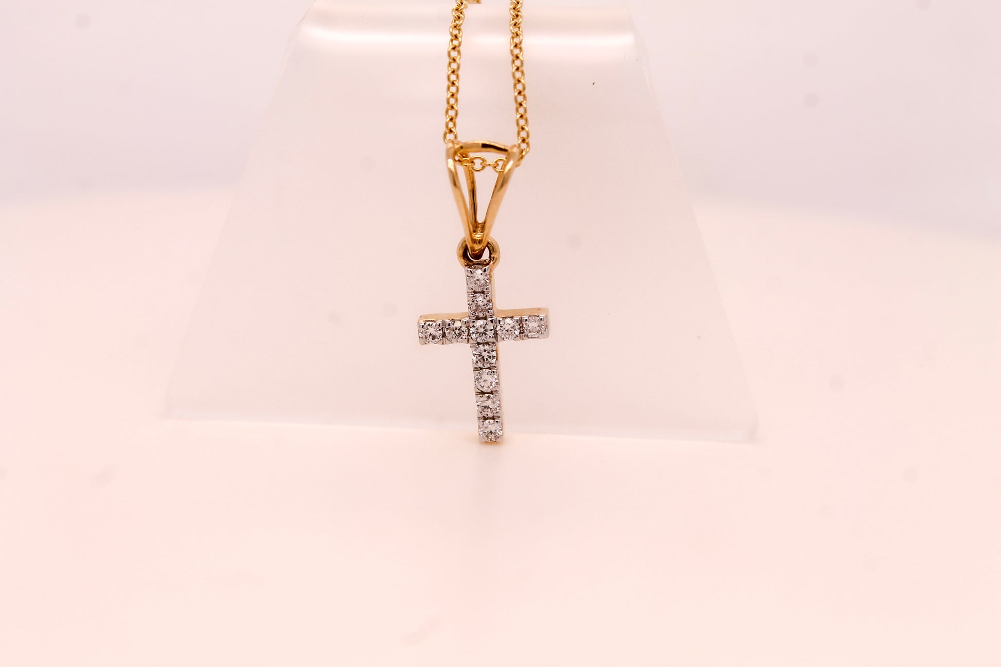 Diamond Cross Stud Pendant 0.1 ct