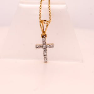 Diamond Cross Stud Pendant 0.1 ct