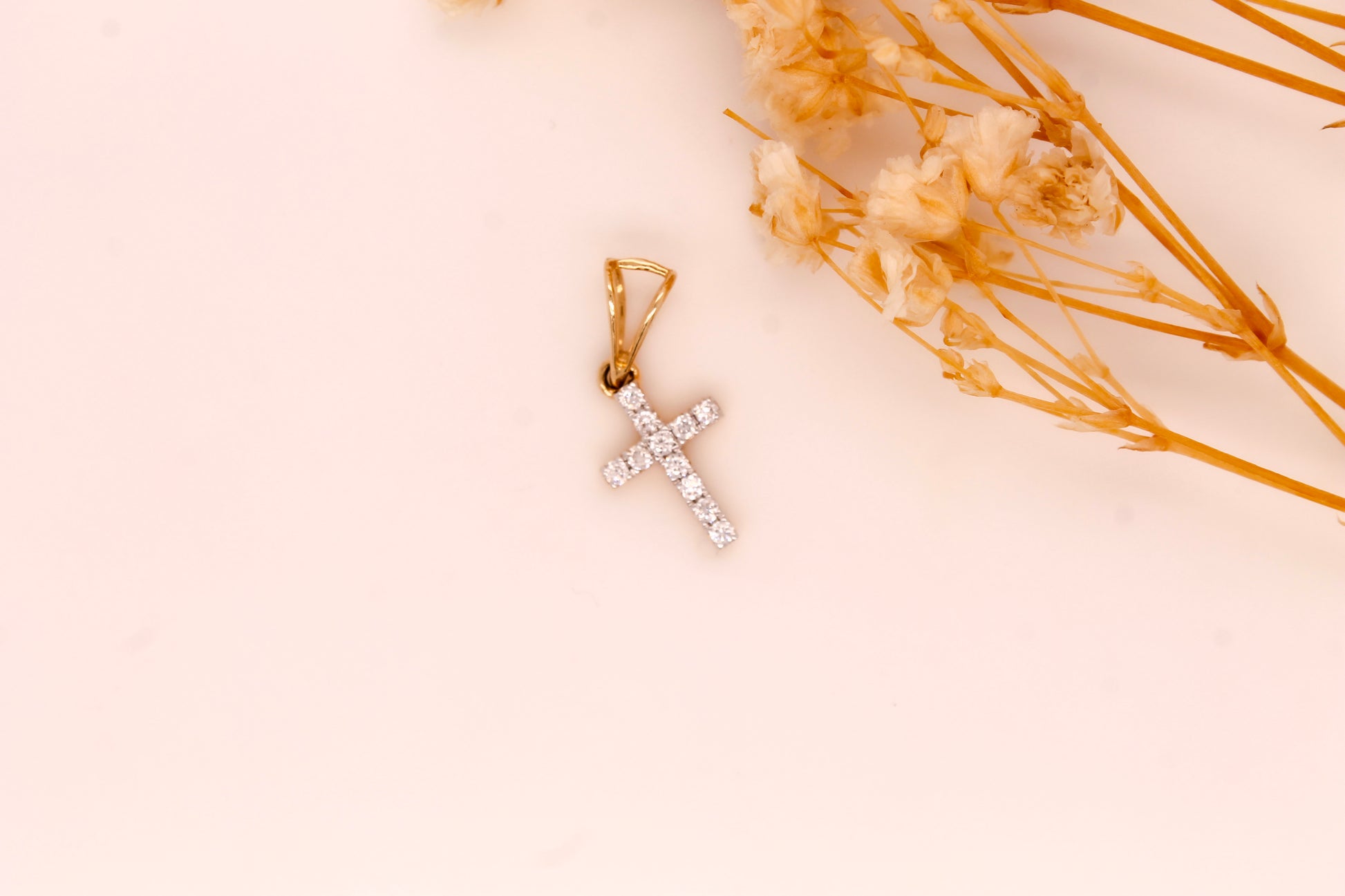 Diamond Cross Stud Pendant 0.1 ct