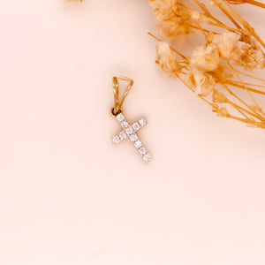 Diamond Cross Stud Pendant 0.1 ct