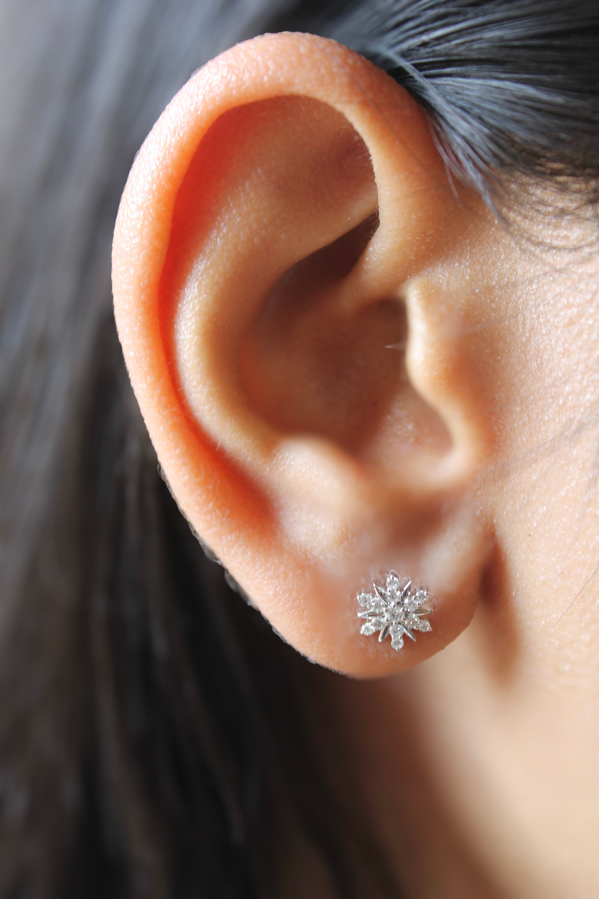 Diamond Snowflake Earrings 0.26 ct