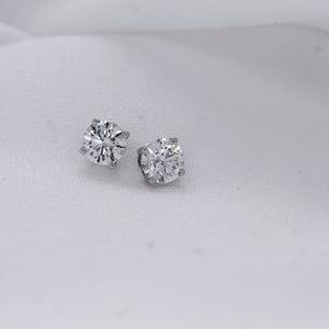 2.00 CTTW Lab Grown Diamond Stud Earrings Round with 14k Solid Gold, IGI Certified