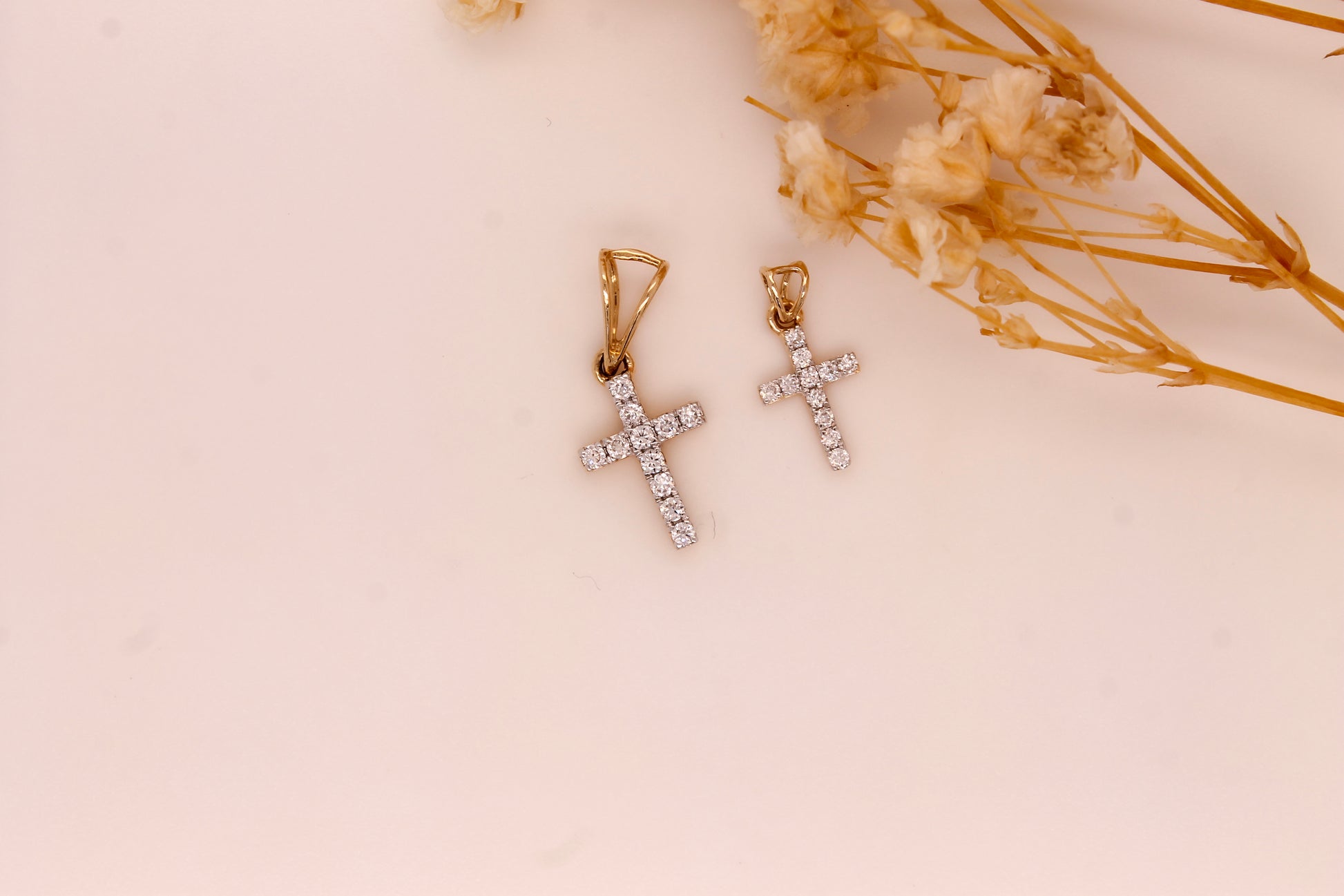 Diamond Cross Stud Pendant 0.1 ct