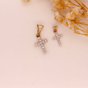 Diamond Cross Stud Pendant 0.1 ct