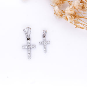 Diamond Cross Stud Pendant 0.1 ct