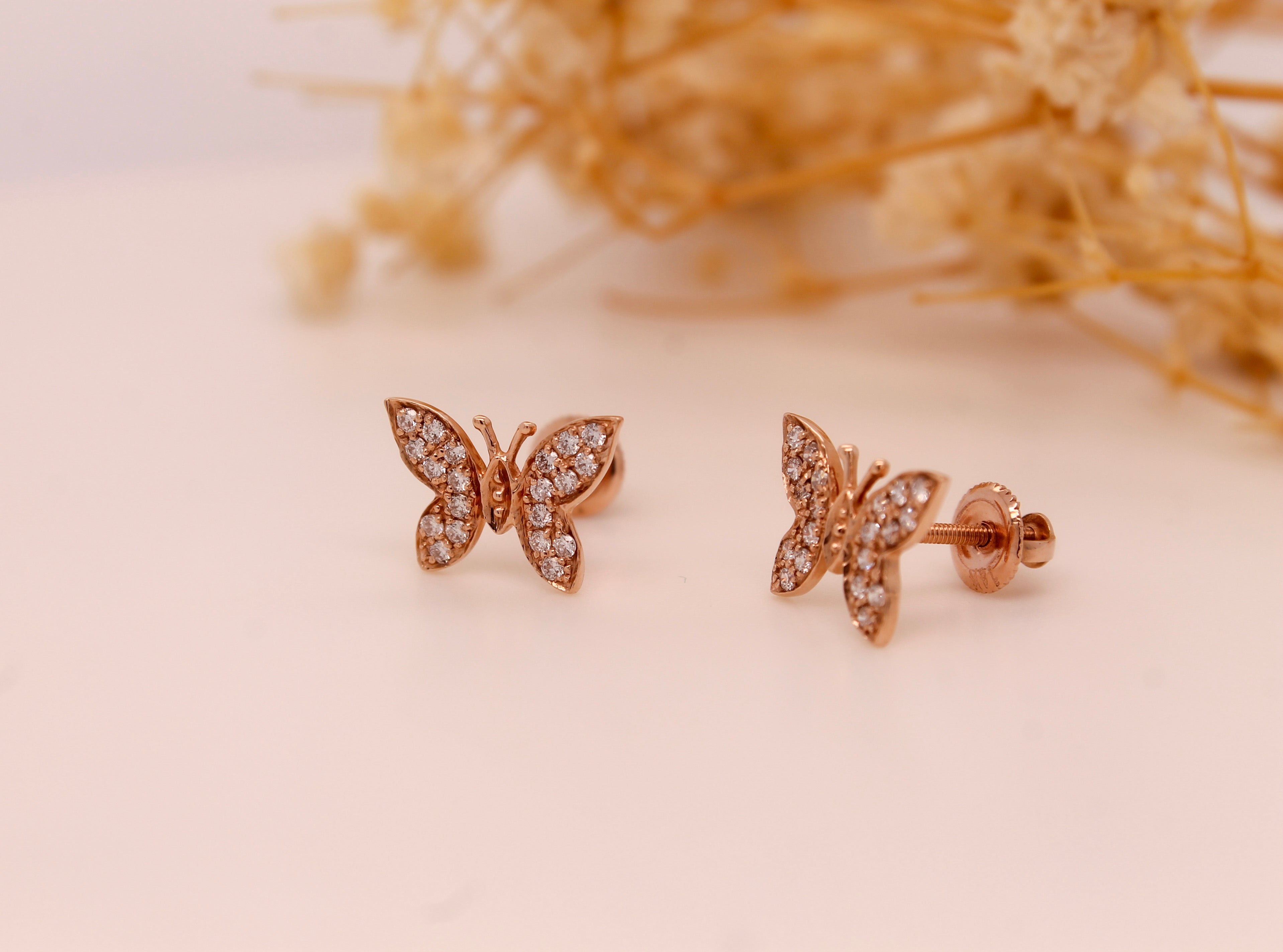 Diamond Butterfly Stud Earring 0.24 ct