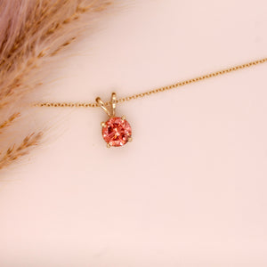 Pink Diamond Necklaces, Rarest Fancy Intense Pink Dimond with 14K Solid Gold, IGI Certified