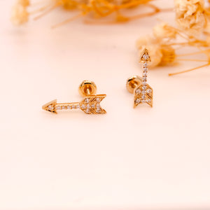 Diamond Arrow Earrings 0.18 ct