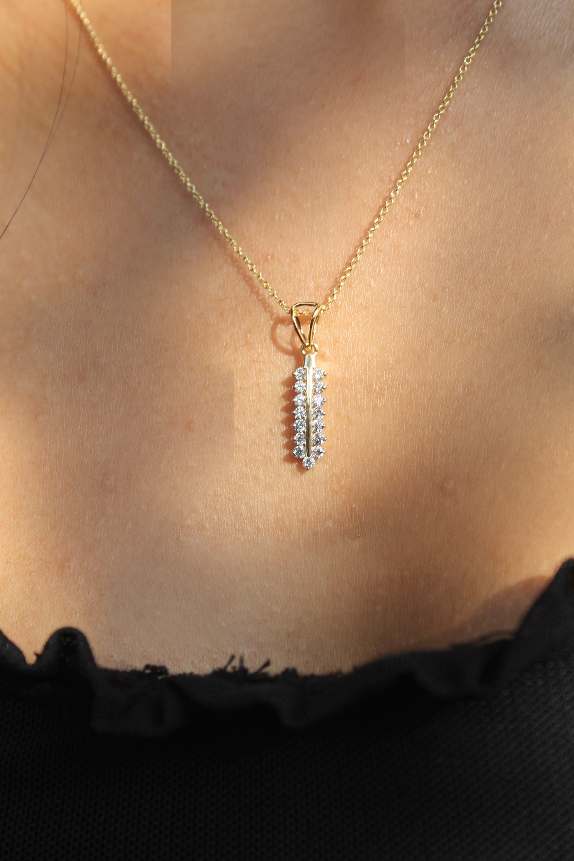 Diamond Feather Pendant 0.31 ct