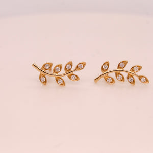 Diamond Leaves Earrings 0.18 ct