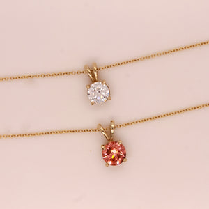 Pink Diamond Necklaces, Rarest Fancy Intense Pink Dimond with 14K Solid Gold, IGI Certified