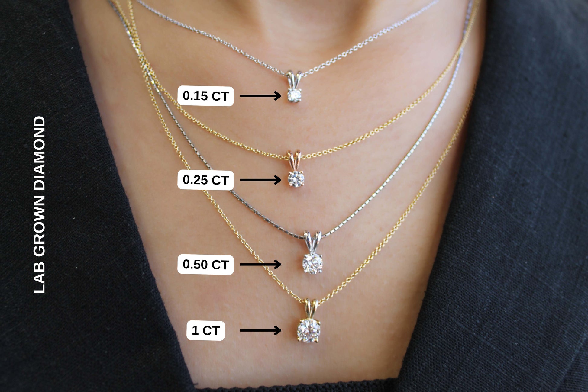 Diamond Solitaire Necklace CT CT) – Nova Jewels