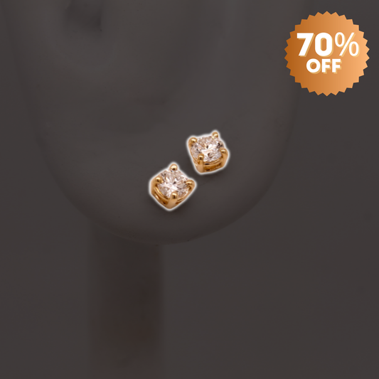 0.25 CTTW Lab Grown Diamond Stud Earrings Round with 14k Solid Gold