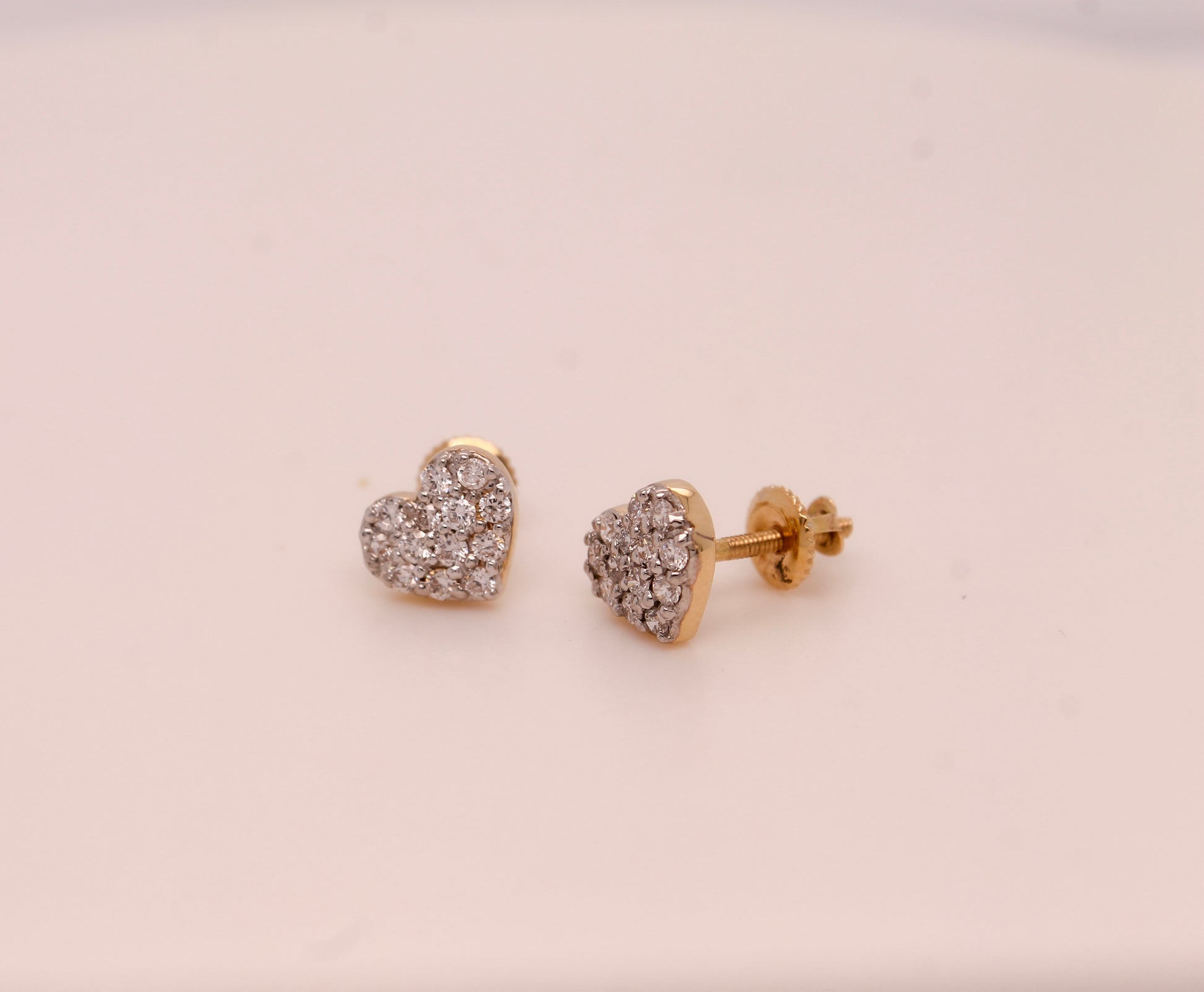 Diamond Heart Stud Earrings 0.33 ct