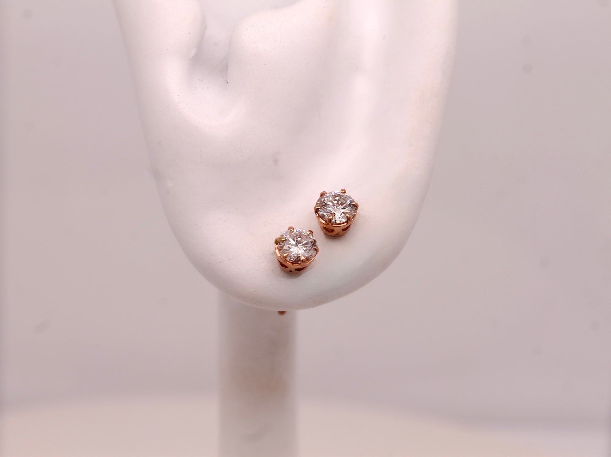 0.30 CTTW Lab Grown Diamond Stud Earrings Round with 14k Solid Gold