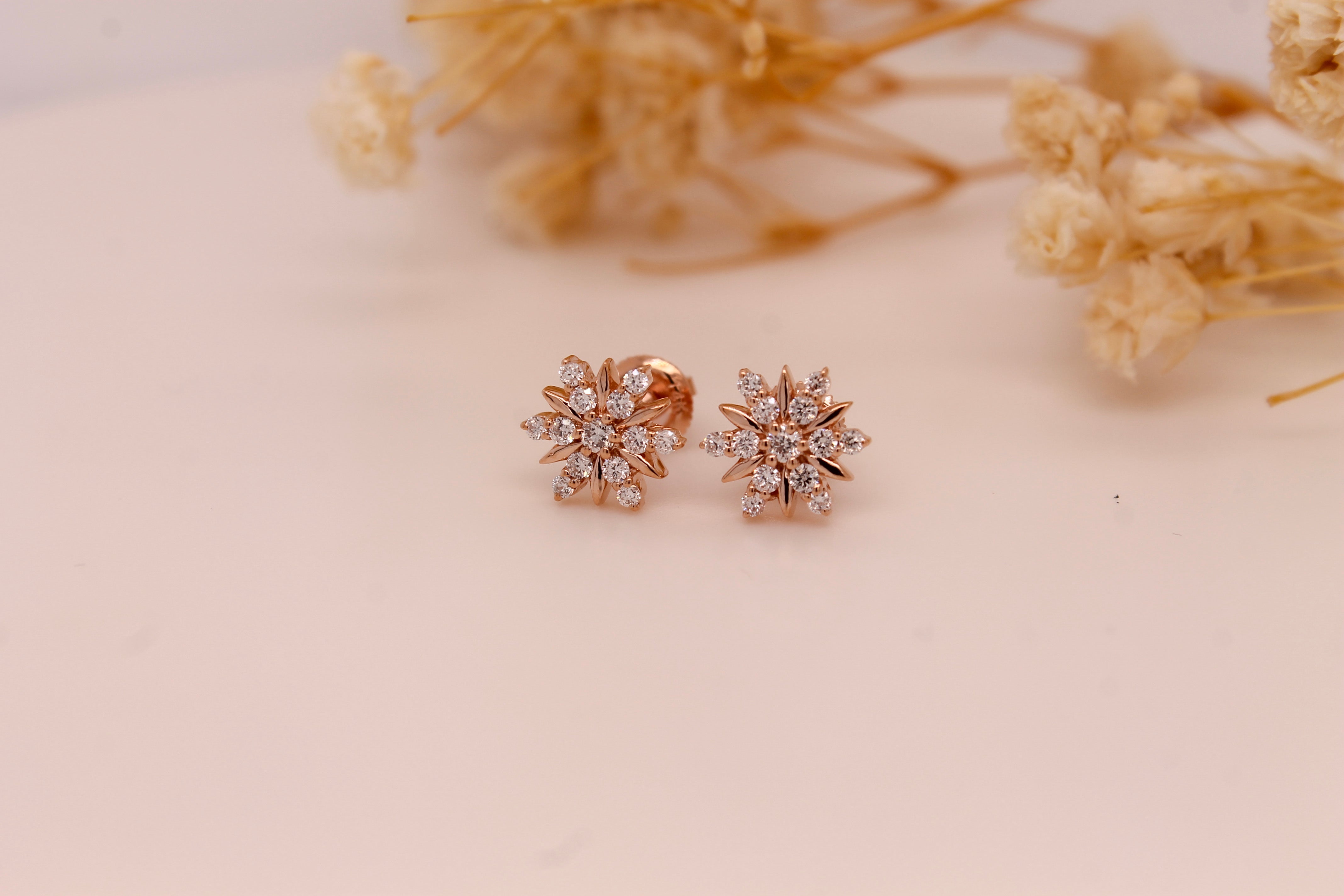 Diamond Snowflake Earrings 0.26 ct