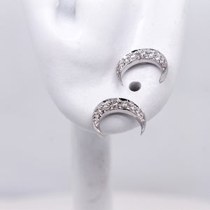 Diamond Crescent Moon Studs 0.22 Ct