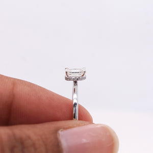 14K Emerald-Cut Diamond Engagement Ring – 0.58 Ct