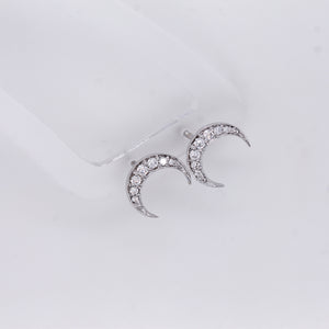 Diamond Crescent Moon Studs 0.22 Ct