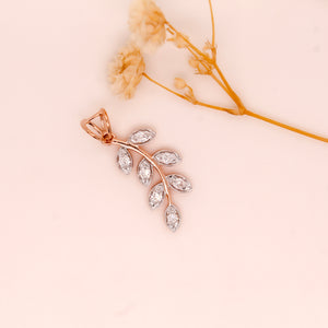 Diamond Leaves Pendant 0.2 ct