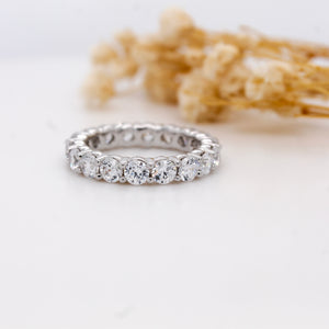 925 Silver CVD Diamond Eternity Band