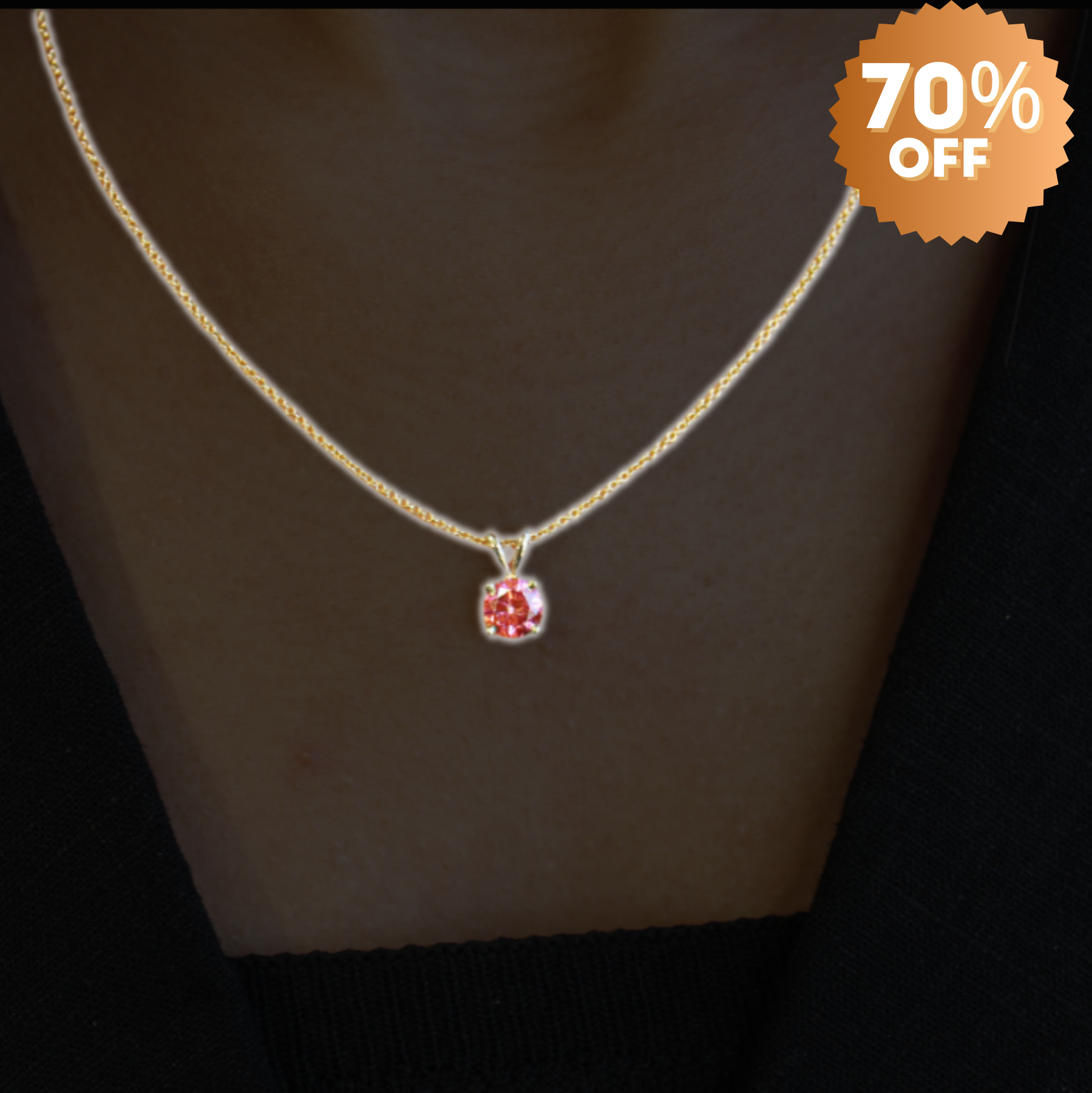 0.5 CT Pink Diamond Necklaces, Rarest Fancy Pink Dimond with 14K Solid Gold, IGI Certified