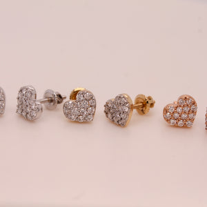 Diamond Heart Stud Earrings 0.33 ct