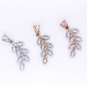 Diamond Leaves Pendant 0.2 ct