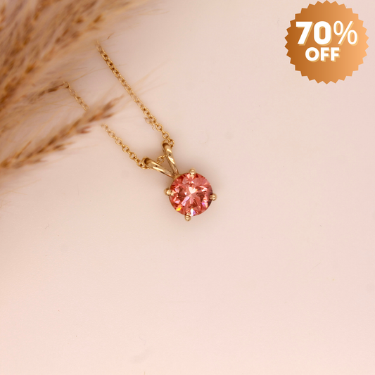 Pink Diamond Necklaces, Rarest Fancy Intense Pink Dimond with 14K Solid Gold, IGI Certified