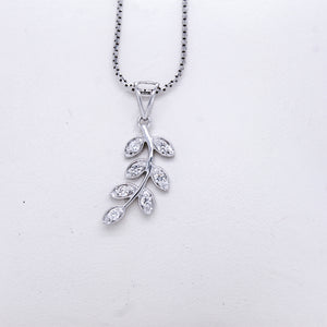 Diamond Leaves Pendant 0.2 ct