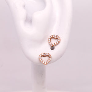 Diamond Heart Stud Earrings 0.19 ct