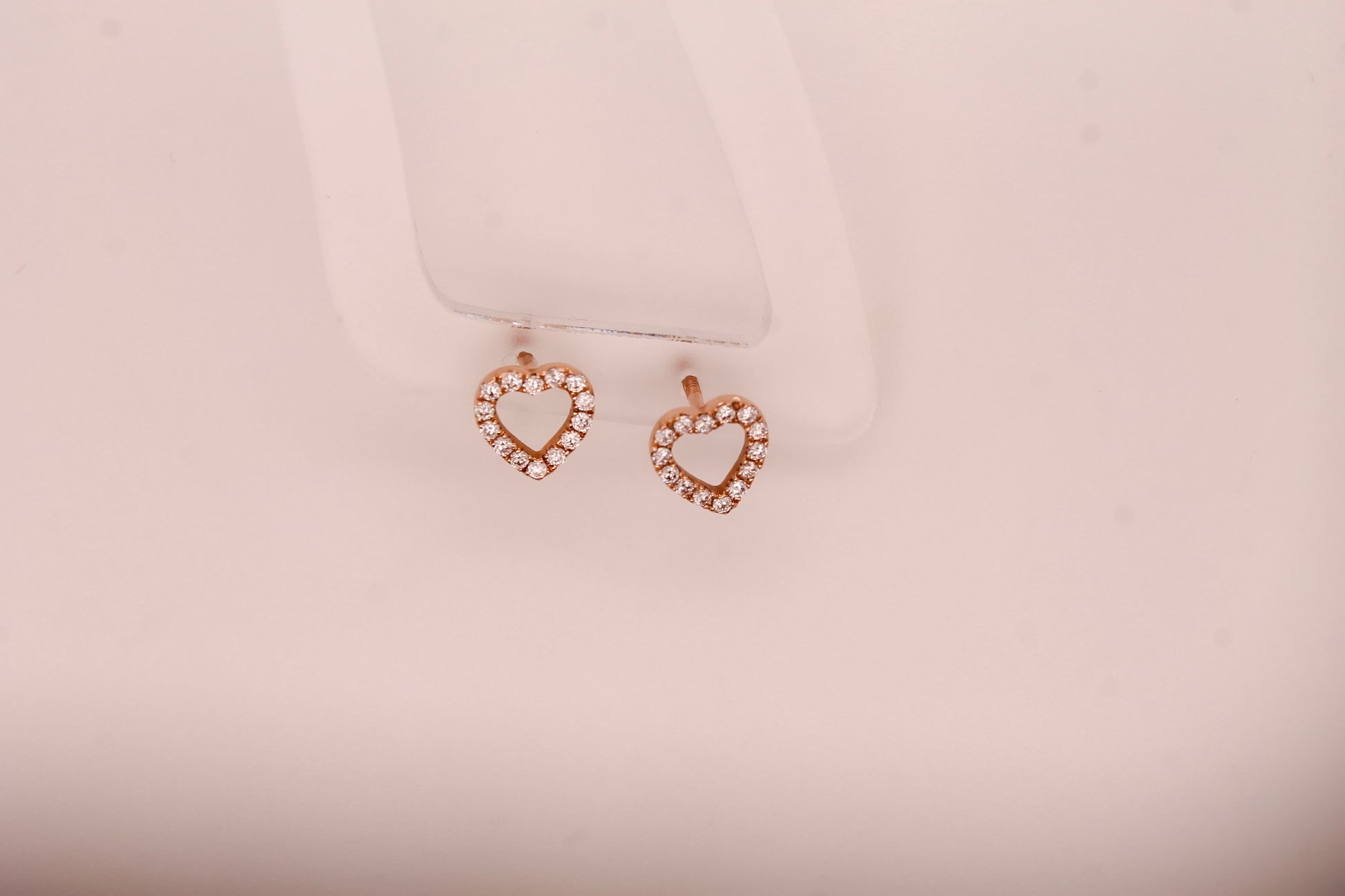 Diamond Heart Stud Earrings 0.19 ct