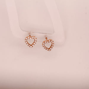 Diamond Heart Stud Earrings 0.19 ct