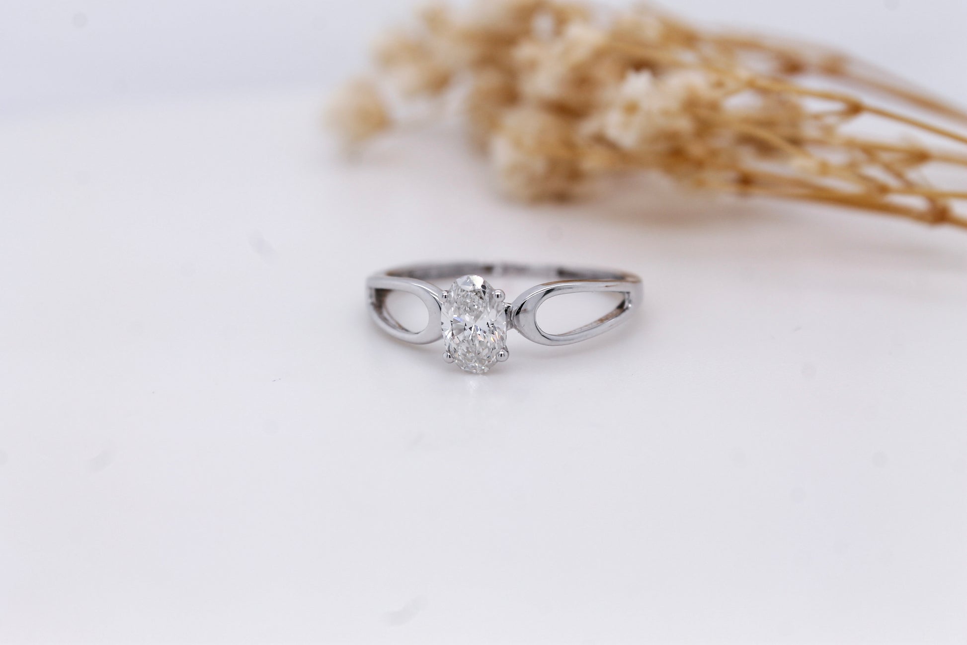 Oval-Cut Diamond Solitaire Ring – 0.47ct