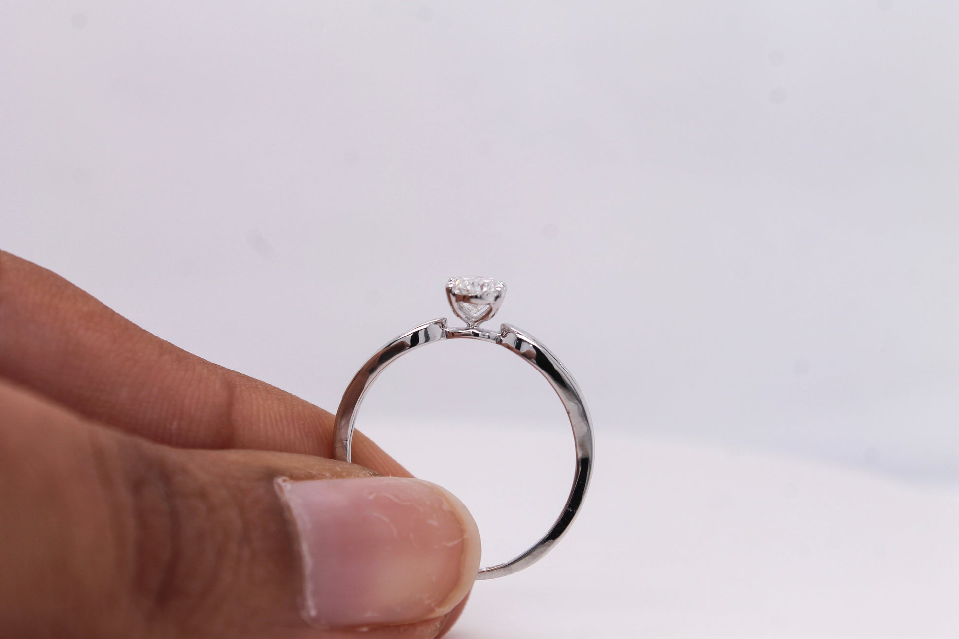 Oval-Cut Diamond Solitaire Ring – 0.47ct