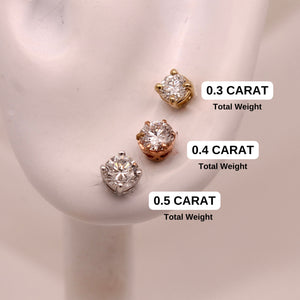 0.30 CTTW Lab Grown Diamond Stud Earrings Round with 14k Solid Gold