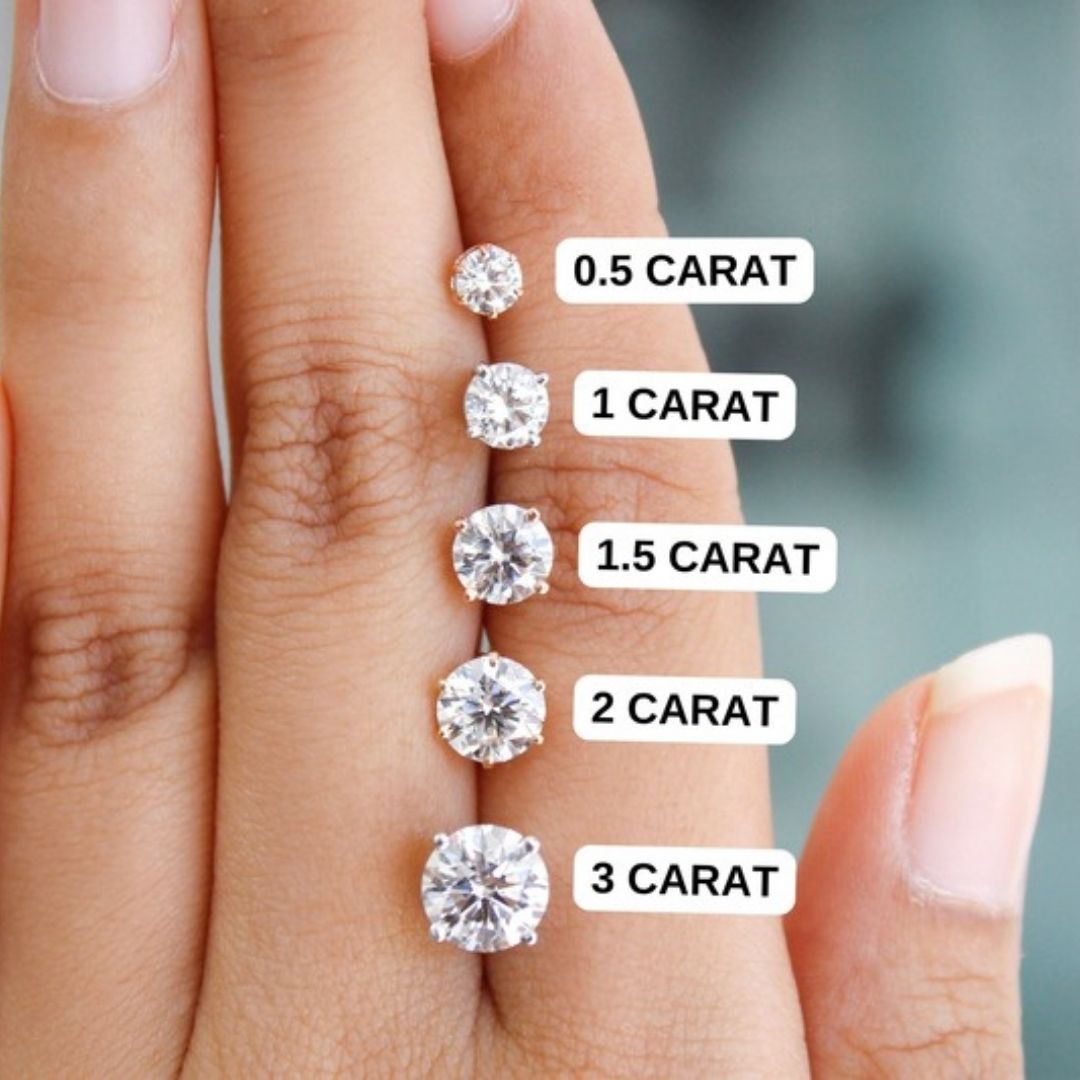 14K Solid Gold + 1 TCW Best Lab Diamond Stud Earrings (DEF - VVS/VS)