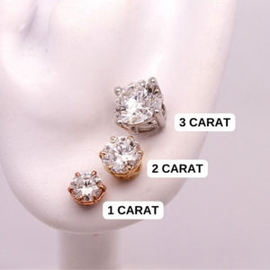 14K Solid Gold + 2 TCW IGI Certified Lab Diamond Stud Earrings (DEF - VVS/VS)