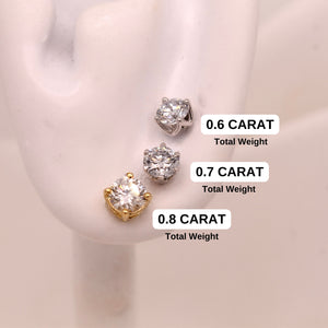 0.60 CTTW Lab Grown Diamond Stud Earrings Round with 14k Solid Gold