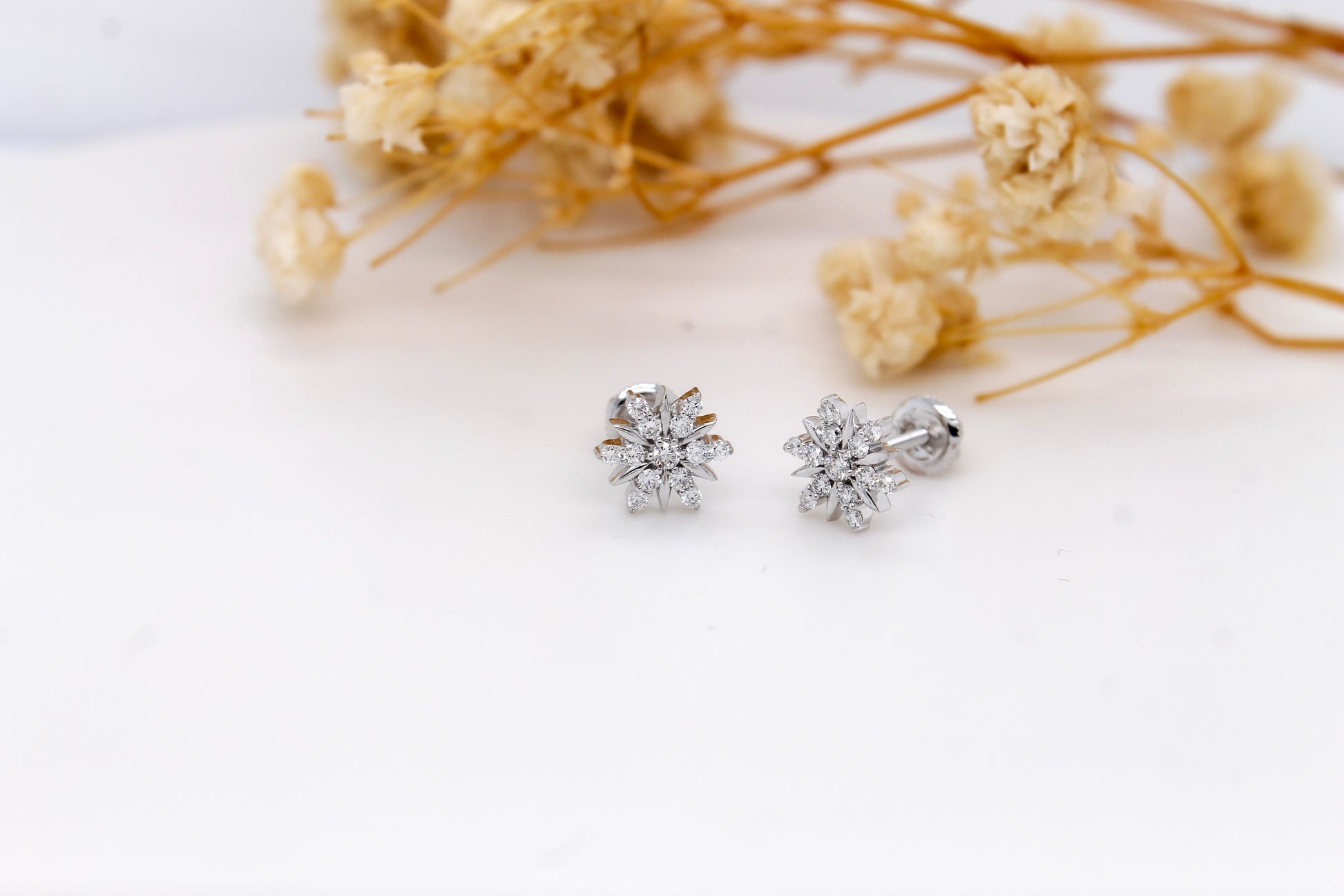 Diamond Snowflake Earrings 0.26 ct