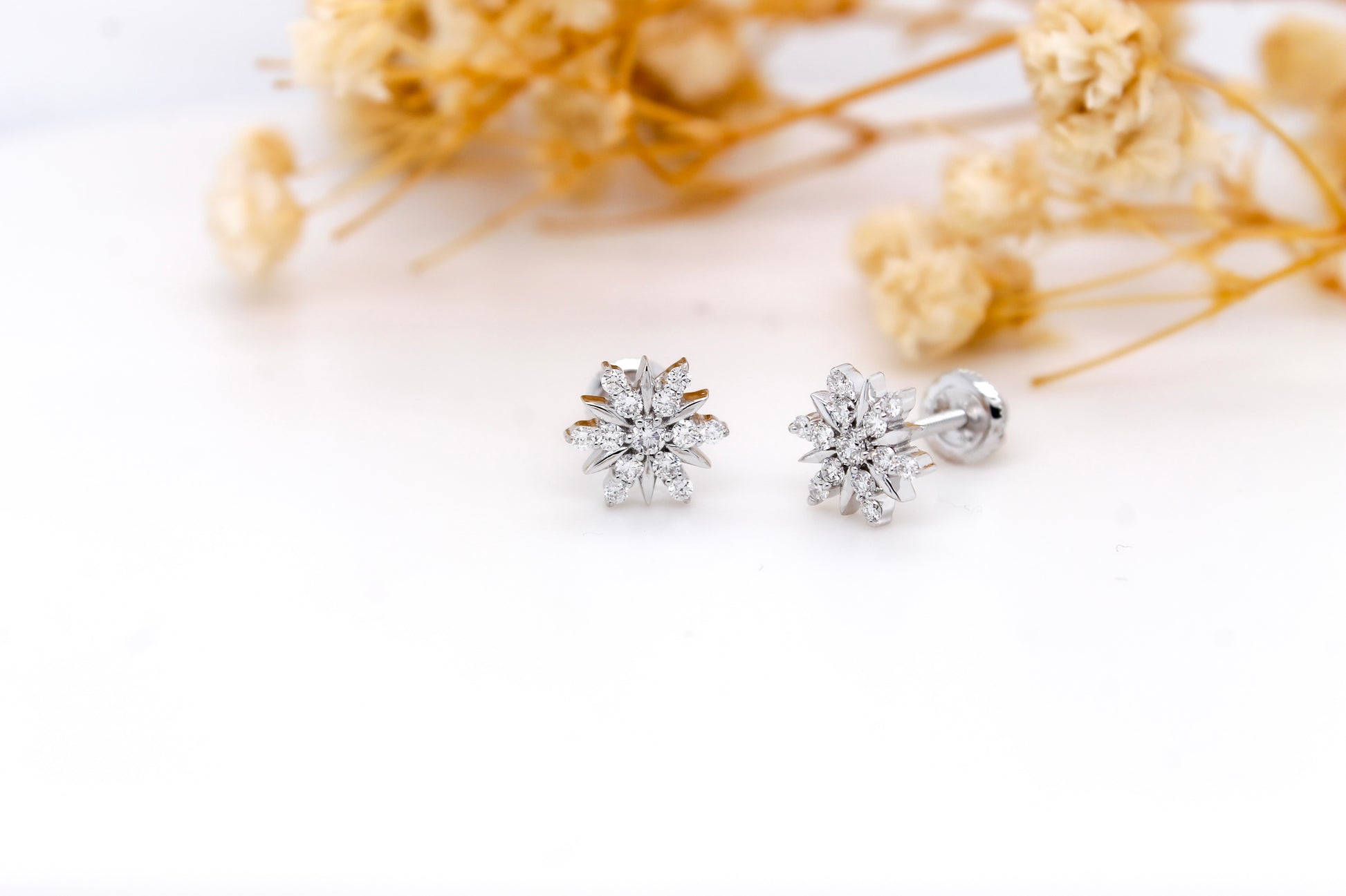 Diamond Snowflake Earrings 0.26 ct