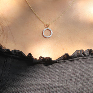 Diamond Circle Pendant  0.24 ct